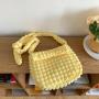 New design shoulder Messenger bag new design cloud bag wrinkle plaid large capacity bowknot nylon bag