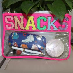 Custom Chenille Patches Nylon Transparent Makeup Toiletry Wash Bag Waterproof PVC Zipper Toiletry Bag Clear Cosmetic Bag