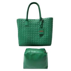 2024 Custom Logo Weave PU Leather Tote Bag Handbag For Women Ladies Luxury Purse