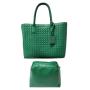 2024 Custom Logo Weave PU Leather Tote Bag Handbag For Women Ladies Luxury Purse