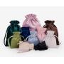 Custom Blank Colorful Veet and Canvas Bunch Flannel Bag Dust-Proof Drawstring Pocket for Jewelry with Ribbon Pocket