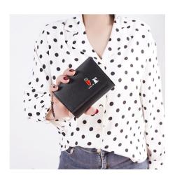 HR559 Women Mini Wallets PU Leather Cute Rabbit Radish Decoration Girls'Coin Purses Vintage Small Coin Pouch Credit Card Holders