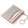 RFID Slim Card Holder Wholesale Leather Credit Card Holder Mini ID Card Holder with Key Chain