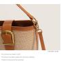 Popular Niche Straw 2024 New Women'S Summer Style Crossbody Hand Bucket Bag