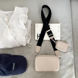 Factory Wholesale Black Hard Square Bag Pouch Decorative Ribbon Messenger Woman Simple Hobo Bag Lady Crossbody Shoulder Bag