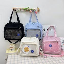 Cute Female Girl Student Pain Transparent Bag Japanese College Style Casual Bag Shoulder Crossbody Bag Handbag