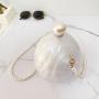 Custom design Acrylic resin Pearl Evening Bag Bowling Lady Elegant Clutch Hand Ball Chain Bag Messenger Shoulder Handbag Bag