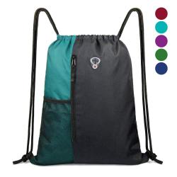 Gym Drawstring Backpack Mesh Sports Gym Bag for Women Men Children Large Size and Water Bottle Mesh Pockets