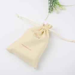 Eco-Friendly Clear Cotton Linen Cosmetic Gift Bag Organic Cotton Cosmetic Packing Drawstring Pouch Bag
