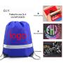 Gelory Promotional Gift Custom Logo Polyester Reflective Drawstring Backpack Bags