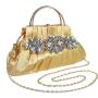 HR666 Women New Designed Silk-like Inlaid Diamond Brightly Clutch Handbag Fashion Retro Dinner Bag Ladies Luxury Party Bag