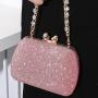 2024 New Evening Bag Rhinestone Chain Handbag Crossbody Small Square Bag Celebrity Banquet Clutch Bag