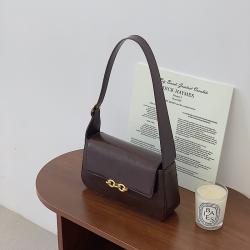 Custom logo Factory wholesale PU leather women's hand bags ladies shoulder bag metal decoration fashion simple women's handbags