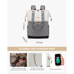 LOVEVOOK Design Convertible College Tote Daypack Work Waterproof Smart bookbag With USB Travel School Laptop Backpack for women
