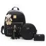New Arrival mochila Waterproof Backpack Girls Sweet School Bags With Tassel PU Leather 3PCS Set Backpacks For Women
