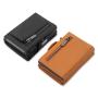 Factory wholesale aluminum wallet card holder carbon fiber metal wallet rfid leather pop up wallet