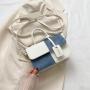 Fashionable spliced Textured Handbag, Summer Commute Foreign-style Shoulder Crossbody Square Bag, Trendy