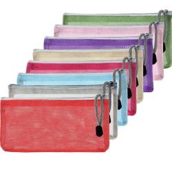 Gelory Custom Color Makeup Bag Travel Cosmetic Pouch Bag Zipper Nylon Mesh Make Up Organizer Bag