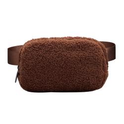 BSCI Factory Winter Soft Warm Reversible Zip Unisex Detachable Strap Sherpa Furry Mini Waist Bag Everywhere Fleece Belt Bag