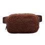 BSCI Factory Winter Soft Warm Reversible Zip Unisex Detachable Strap Sherpa Furry Mini Waist Bag Everywhere Fleece Belt Bag