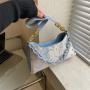 Flower Printing Women'S Bags Shoulder Bag Pure Color Handbag Tote Bag Pu Leather Handbag Manufacturer Customize