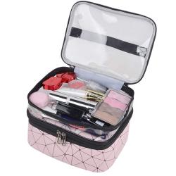 PU Leather Travel Case Beauty Makeup Cosmetic Cases Bag Women Travel Rose Gold Makeup Bag Custom Private LOGO