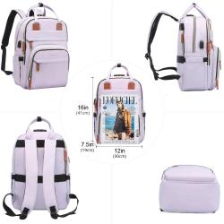 Lovevook custom stylish bags with laptop compartment for ladies 15.6in computer bags large office work college laptop backpacks