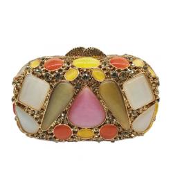 New arrival  rhinestone handmade party bags wedding clutch purse luxury trendy luxury stone clutch evening bags for women