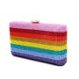 Factory Wholesale Fashion Crystal Rhinestone Women Iridescence Clutch Bag New Rainbow Purse Handbags Luxury Clutch Evening Bag pochette femme