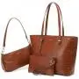 LOVEVOOK wholesale OEM ODM Custom Logo PU Leather women Tote bags 3 pcs Bags Set Purse and Handbags Women Ladies Hand Bags 2021