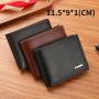 New men's wallet short money clip fashion casual lychee grain soft leather wallet multi-card space large capacity small wallet