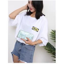 Fashionable Women's Customs Wallet New Korean Style Zipper Marble Mini Bag Long Ladies Purses