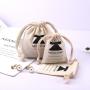 Eco-Friendly Organic Cotton Drawstring Key Cion Storage Bag Custom Logo Printed Gift Dust Muslin Pouch