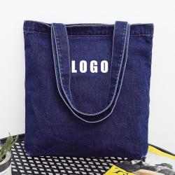 Factory Wholesale Women's Large Capacity Denim Shoulder Shopping Bag Simple Canvas Tote Bag