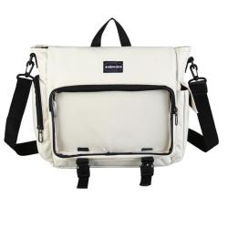 2020 Hot sale canvas school Ita backpack fashion ita backpack with clear pocket clear custom ita bag