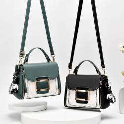 2023 New Fashion Women's Handbag Trend Pu Splicing Soft Handle Women's Car Sewing High-grade Texture Solid Color Shoulder Bag