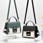 2023 New Fashion Women's Handbag Trend Pu Splicing Soft Handle Women's Car Sewing High-grade Texture Solid Color Shoulder Bag