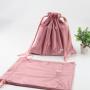 Embroidery Logo Velvet Jewelry Packaging Bag Gift Drawstring Velvet Pouch High End Shoe Dust Bag