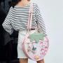 Strawberry shape custom ita bag with clear PVC window Pu leather lady girls ita shoulder bags