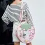 Strawberry shape custom ita bag with clear PVC window Pu leather lady girls ita shoulder bags