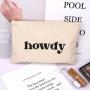 Eco-friendly Natural Canvas Makeup Zipper Bag Custom Logo Printed Cotton Brush Lipstick Storage Cosmetic Bag