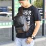 ZR868 Man Chest Bag PU Waterproof Shoulder Bag Sports Travel Crossbody Leisure Solid Color Print logo Business High Quality Bag