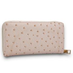 Luxury leather lady wallets custom ostrich leather women handmade coin purse