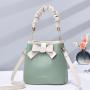 2023 New Bow Fold Thread Open Button Handbag For Women Retro Bucket Bag Sacs A Main Chic Pour Femme Bags Woman Ladies