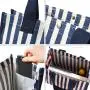 Gelory Wholesale fashionable Multi Color Striped Large Capacity Ladies Canvas Button Tote Bag