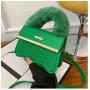 Fur Fashion Ladies Hand Bag Woman Luxury Handbags Single Shoulder Women Bags Alligator Square PU Lady Bags Bolsos Lash Package