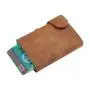 Custom aluminium card wallet leather metal card holder rfid leather metal id card holder