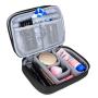 Double Layer Travel Cosmetic Bag Case Makeup Train Organizer Bag with Handle Strap for Makeup Brushes