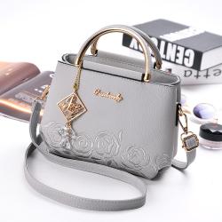 New Women's Handbag Fresh Embroidery Korean Version Single Shoulder Crossbody Bag Pu Pendant Women's Bag