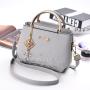 New Women's Handbag Fresh Embroidery Korean Version Single Shoulder Crossbody Bag Pu Pendant Women's Bag